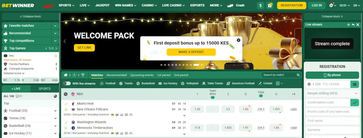 BetWinner Sportsbook and Casino and Welcome Bonus Screenshot